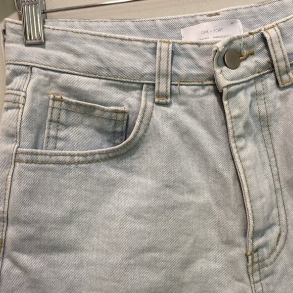 Oak & Fort Blue High Rise Cut off Jean shorts Size small - Picture 4 of 12